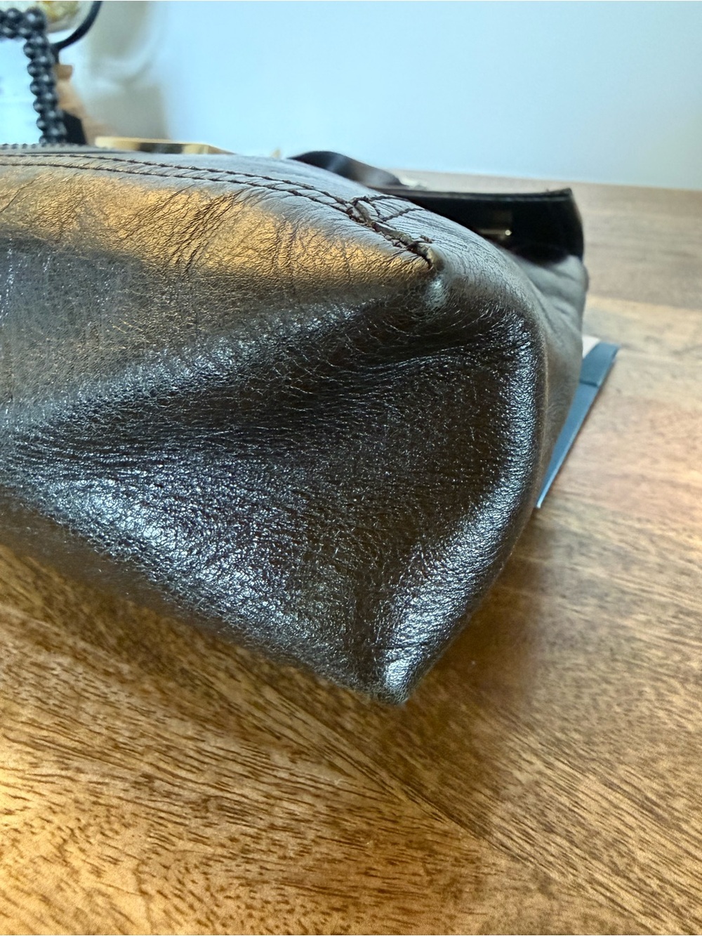 Rare Vintage Fendi Black Leather FF Flap Bag Gold Chain Shoulder Strap - Picture 10 of 17